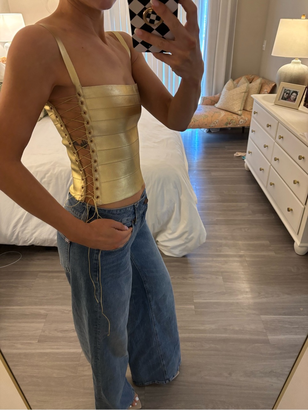 ✨ Jaded London Idol Metallic Bandage Corset Top - Gold ✨ - Picture 2 of 8